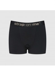 Черные трусики-боксеры для фиксации насадок Strap-on-me Harness Lingerie Allure - size S - Strap-on-me - купить с доставкой в Воронеже