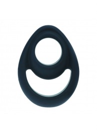 Черное эрекционное кольцо Double Ergo Silicone Cockring - Shots Media BV - в Воронеже купить с доставкой
