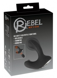 Черная анальная вибропробка с функцией расширения RC Butt Plug with 3 functions - Orion - в Воронеже купить с доставкой