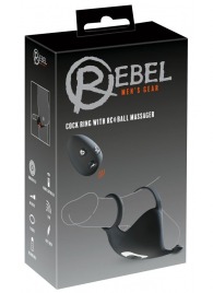 Черная вибронасадка для эрекции и стимуляции мошонки Cock ring with RC ball massager - Orion - в Воронеже купить с доставкой