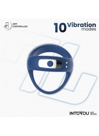 Синее интерактивное эрекционное виброкольцо Rank - Intoyou - в Воронеже купить с доставкой