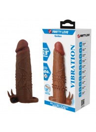 Коричневая насадка на пенис Quillon - 20 см. - Baile - в Воронеже купить с доставкой