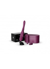 Фиолетовая секс-машина с функцией нагрева, насадками и присоской Sesh - Zalo - купить с доставкой в Воронеже