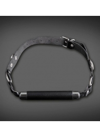 Чёрный кляп-трензель на кожаных ремешках с застёжкой - Sitabella - купить с доставкой в Воронеже