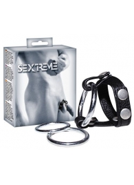 Подхват для мошонки с 3 съемными эрекционными кольцами Leder-Riemen - Orion - в Воронеже купить с доставкой