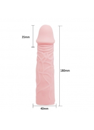 Удлиняющая насадка на пенис телесного цвета - 18 см. - Baile - в Воронеже купить с доставкой