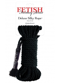 Черная веревка для фиксации Deluxe Silky Rope - 9,75 м. - Pipedream - купить с доставкой в Воронеже