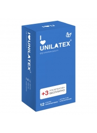 Классические презервативы Unilatex Natural Plain - 12 шт. + 3 шт. в подарок - Unilatex - купить с доставкой в Воронеже