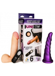 Вибрострапон с двумя насадками UniStrap - 18 и 18 см. - LOVETOY (А-Полимер) - купить с доставкой в Воронеже