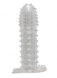 Гелевая прозрачная насадка c шипами - 12 см. - Toyfa Basic - в Воронеже купить с доставкой