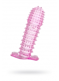 Гелевая розовая насадка с шипами - 12 см. - Toyfa Basic - в Воронеже купить с доставкой