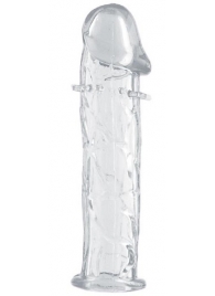 Гладкая прозрачная насадка с усиками под головкой - 12,5 см. - Toyfa Basic - в Воронеже купить с доставкой