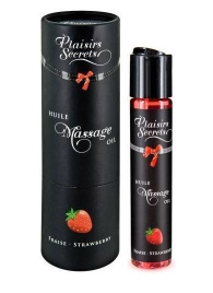 Массажное масло с ароматом клубники Huile de Massage Gourmande Fraise des Bois - 59 мл. - Plaisir Secret - купить с доставкой в Воронеже