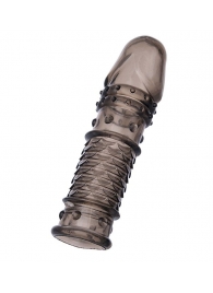 Дымчатая закрытая насадка ToyFa XLover с чешуйками и пупырышками - 13,5 см. - ToyFa - в Воронеже купить с доставкой