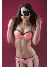 Чёрная лаковая маска на глаза - БДСМ Арсенал - купить с доставкой в Воронеже