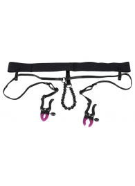 Трусики с зажимами для половых губ и бусинками для массажа промежности - Orion - купить с доставкой в Воронеже