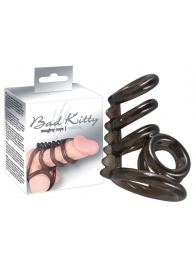 Дымчатая насадка на пенис и мошонку с гребнем Penis Hodenring - Orion - в Воронеже купить с доставкой