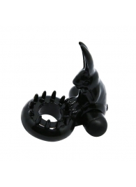 Чёрное эрекционное виброкольцо с зайчиком - Baile - в Воронеже купить с доставкой