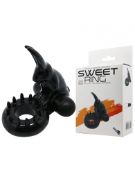 Чёрное эрекционное виброкольцо с зайчиком - Baile - в Воронеже купить с доставкой