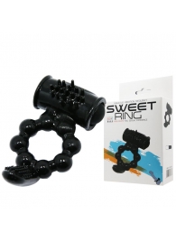 Чёрное эрекционное виброкольцо с щеточкой - Baile - в Воронеже купить с доставкой