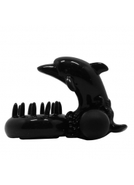 Чёрное эрекционное виброкольцо Sweet Ring с дельфинчиком - Baile - в Воронеже купить с доставкой