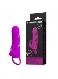 Лиловая вибронасадка на пенис с подхватом мошонки - Baile - в Воронеже купить с доставкой