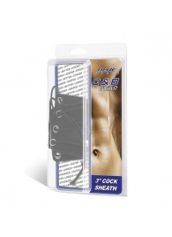 Чёрная утяжка на пенис со шнуровкой 100% PVC STRAP WITH METAL SNAP - BlueLine - в Воронеже купить с доставкой