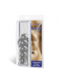 Хомут на пенис с 5 кольцами 5 Ring Gates Of Hell With Lead - BlueLine - купить с доставкой в Воронеже