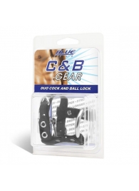 Утяжка на пенис на замочке Duo Cock And Ball Lock - BlueLine - купить с доставкой в Воронеже