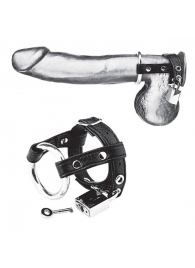 Утяжка на пенис на замочке Duo Cock And Ball Lock - BlueLine - купить с доставкой в Воронеже
