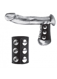 Утяжка на пенис на кнопочках 100% PVC STRAP WITH METAL SNAP - BlueLine - купить с доставкой в Воронеже