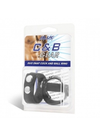 Утяжка на пенис с клёпками Duo Snap Cock And Ball Ring - BlueLine - купить с доставкой в Воронеже