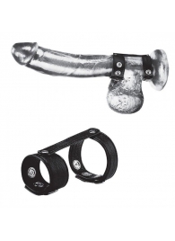 Утяжка на пенис с клёпками Duo Snap Cock And Ball Ring - BlueLine - купить с доставкой в Воронеже