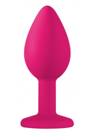 Малая розовая анальная пробка Emotions Cutie Small с чёрным кристаллом - 7,5 см. - Lola Games - купить с доставкой в Воронеже