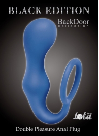 Синее эрекционное кольцо с анальной пробкой Double Pleasure Anal Plug - Lola Games - в Воронеже купить с доставкой