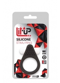 Чёрное эрекционное кольцо LIT-UP SILICONE STIMU RING 1 BLACK - Dream Toys - в Воронеже купить с доставкой