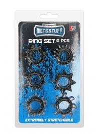 Набор из 6 дымчатых эрекционных колец MENZSTUFF 6PC STRECHEABLE RING SET - Dream Toys - в Воронеже купить с доставкой