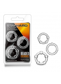 Набор из 3 прозрачных эрекционных колец Stay Hard Beaded Cockrings - Blush Novelties - в Воронеже купить с доставкой
