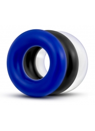 Набор из 3 разноцветных колец Stay Hard Donut Rings - Blush Novelties - в Воронеже купить с доставкой