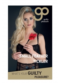 Пластиковая метелочка с красными пёрышками Small Feather Tickler - 32 см. - Blush Novelties - купить с доставкой в Воронеже