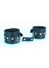 Наручники из гладкой кожи - БДСМ Арсенал - купить с доставкой в Воронеже