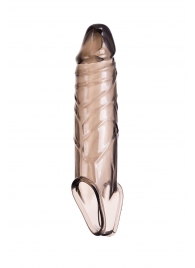 Дымчатая фаллическая насадка с подхватом и закрытой головкой - 16,2 см. - ToyFa - в Воронеже купить с доставкой