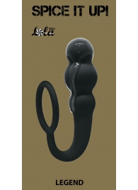 Чёрное эрекционное кольцо Legend с анальным стимулятором - Lola Games - в Воронеже купить с доставкой