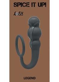 Серое эрекционное кольцо Legend с анальным стимулятором - Lola Games - в Воронеже купить с доставкой