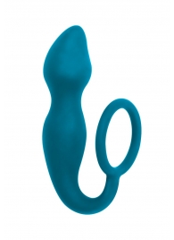 Бирюзовое эрекционное кольцо Sensation с анальным стимулятором - Lola Games - в Воронеже купить с доставкой