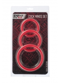 Набор из 3 красных эрекционных колец различного диаметра - ToyFa - в Воронеже купить с доставкой