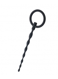 Чёрный уретральный плаг с кольцом - ToyFa - купить с доставкой в Воронеже