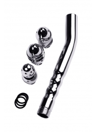 Металлический анальный душ с тремя насадками - ToyFa - купить с доставкой в Воронеже