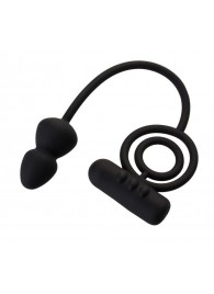 Чёрное эрекционное кольцо с вибропулькой и анальным хвостом - Erotist Adult Toys - в Воронеже купить с доставкой