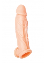 Телесная насадка на пенис с фиксацией мошонки - 18,5 см. - ToyFa - в Воронеже купить с доставкой